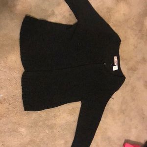 Black cardigan made out of sweater material